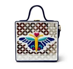 Mini Butterfly Lippan Art Handcrafted Square Sling Bag